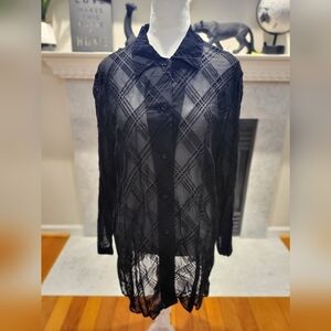 Elena Miro Sheer Black Shirt